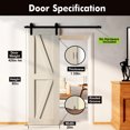 thumbnail image 3 of Homacer 5-in-1 Design 20'' W x 80'' H x 1-3/8'' D Solid Wood Barn Door, Finished and Unassembled, with Pre-drilled Holes for Easy Assemble and Pre-routed Groove, Interior Only (Tinsmith Gray), 3 of 7