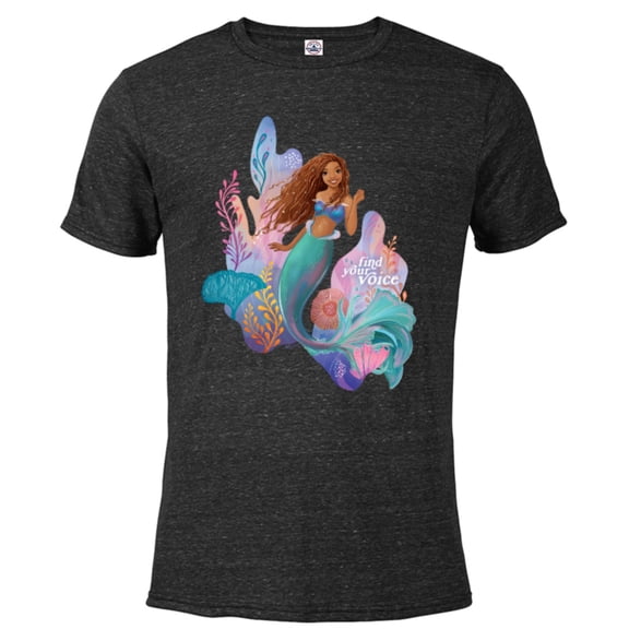Disney The Little Mermaid Ariel Find Your Voice - Short Sleeve Blended T-Shirt for Adults - Customized-Black Snow Heather