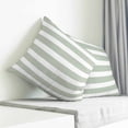 thumbnail image 3 of Sage Green Stripe Pillow Covers 18x18 Inch Decorative Throw Pillow Cover, Modern Simple Geometric White Striped Sofa Pillowcases Accent Cushion Case Home Decor Bedroom Living Room, 3 of 6