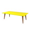 thumbnail image 5 of Utopia 11.81" High Rectangle Coffee Table with Splayed Legs in Yellow, 5 of 6