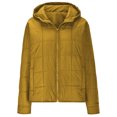 thumbnail image 3 of Njoeus Women's Hooded Quilted Down Jacket Full Zip Baggy Puffer Jacket Parka Lightweight Casual Padded Coat for Fall Winter Yellow XL, 3 of 8