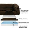 thumbnail image 5 of FurHaven Plush & Suede Cooling Gel Foam Top Sofa Pet Bed for Dogs & Cats - Espresso, Jumbo, 5 of 12