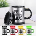 thumbnail image 3 of Joernso 400ml Coffee Cup with Button Multifunctional Stainless Steel Automatic Stirring Coffee Mug for Cafe, 3 of 8