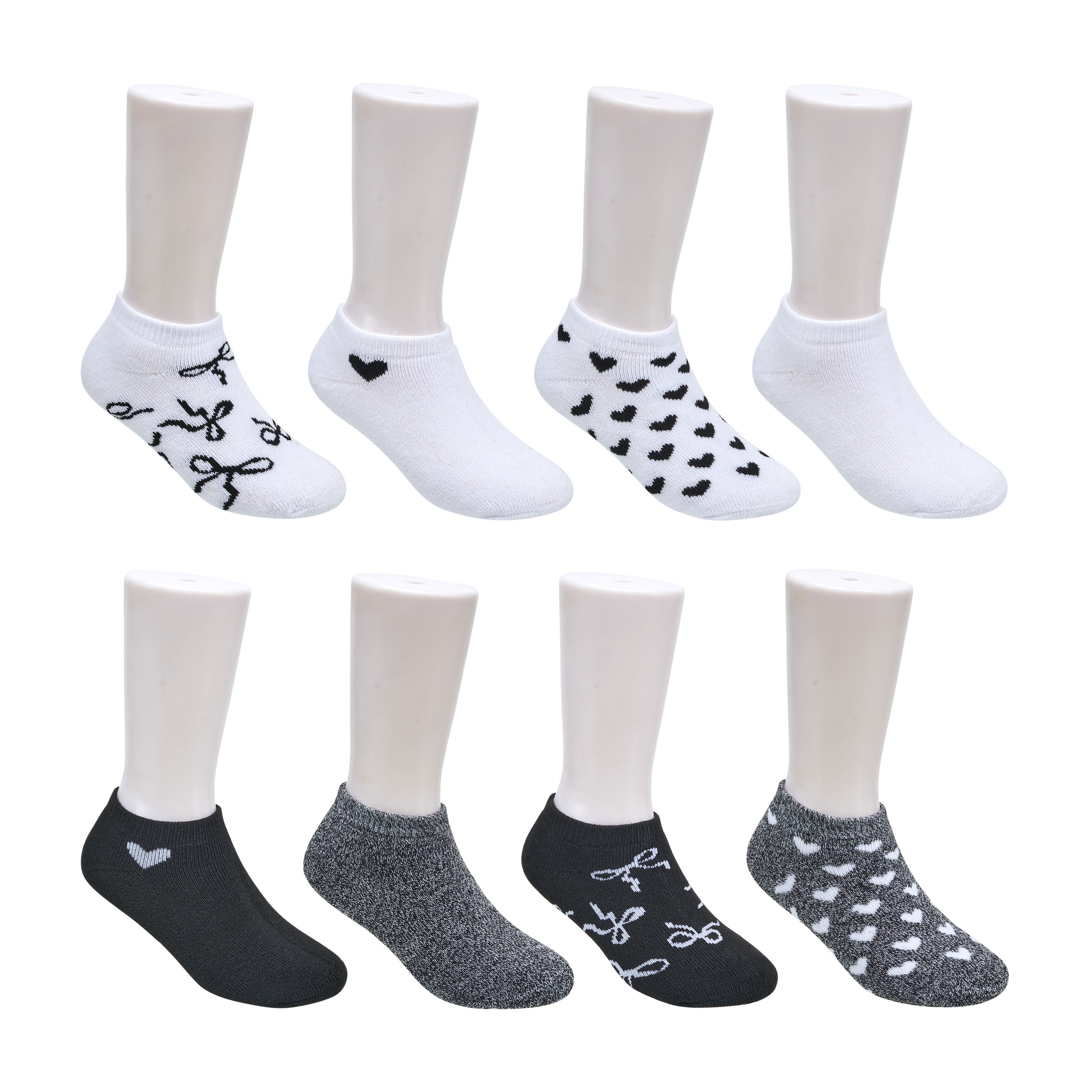 Kensie Girls Full Cushion Low Cut Kids Socks (8-Pack) – Bow