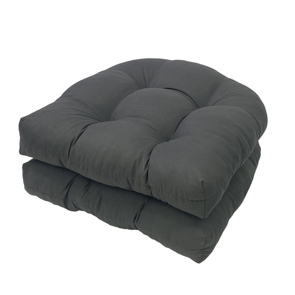 Xiao Hua two-piece outdoor cushion set, suitable for terrace furniture, 19x19 inches, replaceable furniture cushion, suitable for rattan chairs, dining chairs, etc. gray