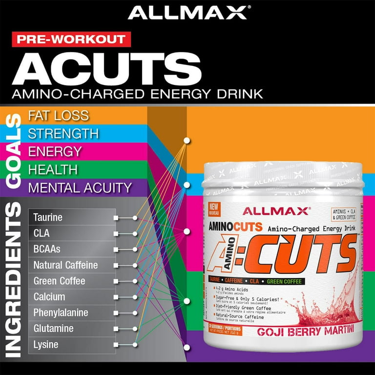 AminoPlus 05 ✖️6個 ALLMAX AMINOCUTS Pre-Workout, Muscle Recovery, Goji Berry, 210g