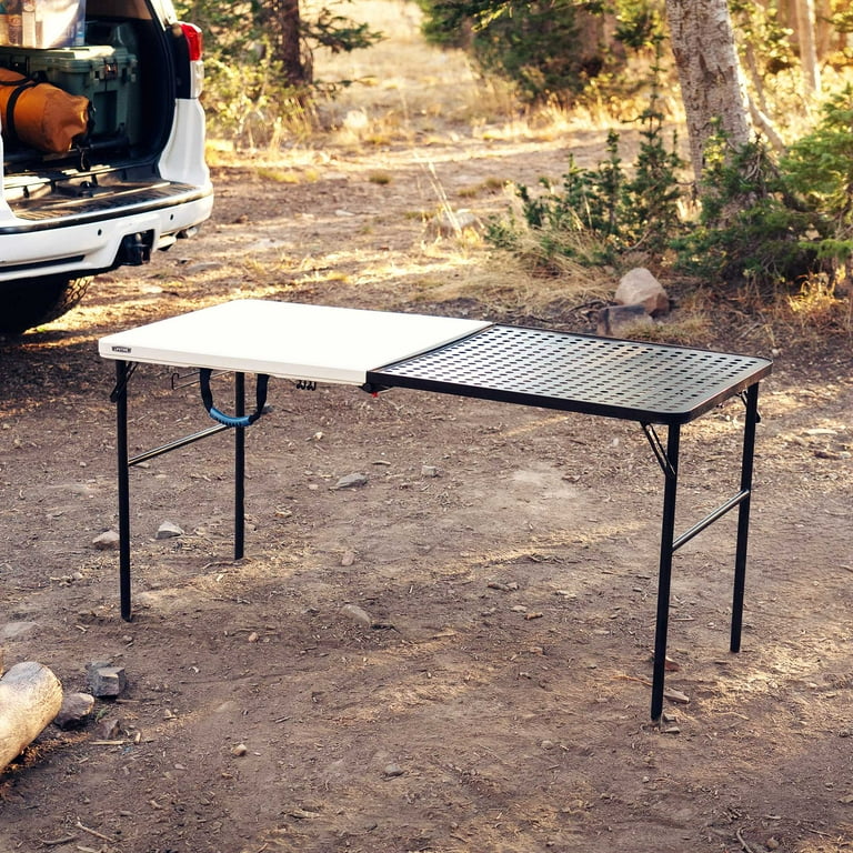 Lifetime 5 Foot Fold-in-Half Camping Folding Table, Indoor/Outdoor, Pumice  (280875) 