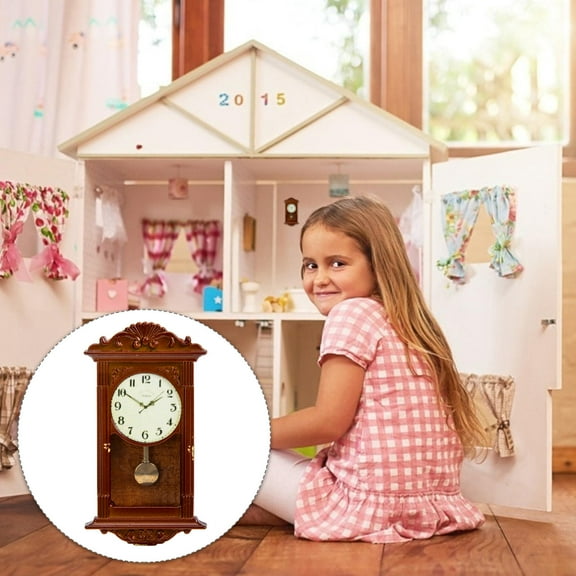 Raindrops Tiny Furniture Dolls Hanging Clock Photo Prop 1Set