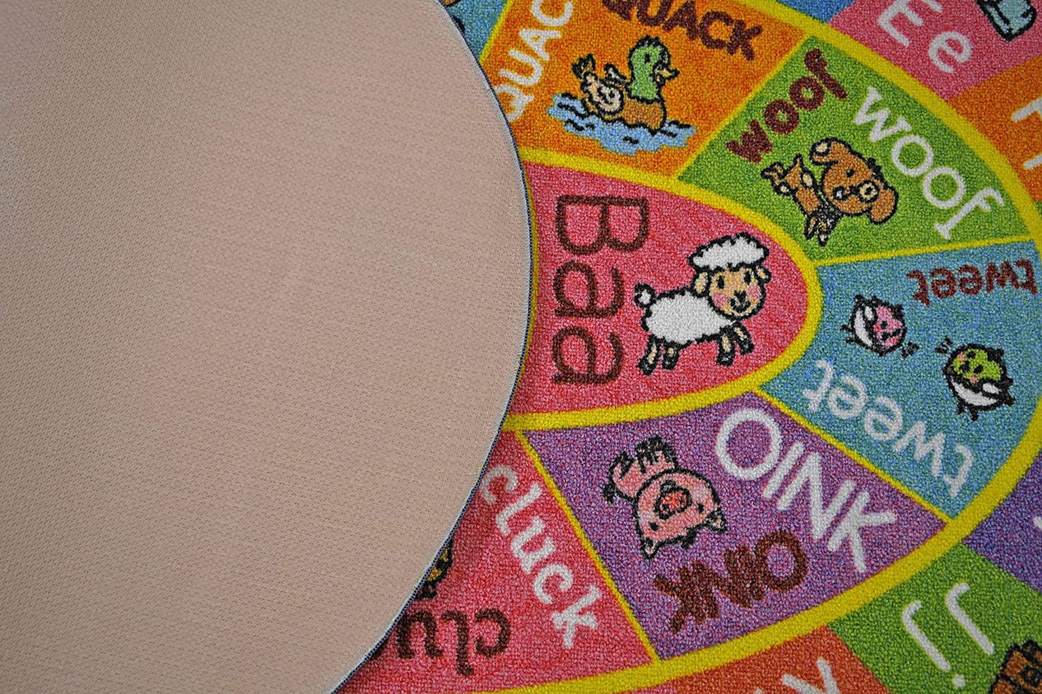 KC Cubs Playtime Collection ABC Alphabet with Old MacDonald's Animals Educational Learning & Game Oval Area Rug Carpet for Kids and Children Bedrooms and Playroom