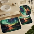 thumbnail image 6 of 4Pcs Lake Northern Lights Waterproof Shower Curtain Sets for Bathroom,Colorful Nature Modern Style Bathroom Decor Set with Shower Curtain and Rugs and Accessories, 6 of 8