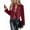 Wine Red, variant on Women'S Cropped Zipper Long Sleeve Suede Faux Leather Blazer Jacket Autumn Fashion Outerwear Pink S