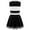 Black, variant on DPOIS Kids Girls Sleeveless Cheerleading Dress Crop Top with Pleated Skirt Set