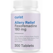 Curist Fexofenadine Hydrochloride 180mg Antihistamine Allergy Relief Tablets 24 Hour 300 Ct
