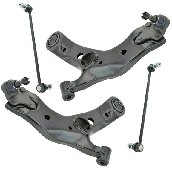 TRQ 4 pc Suspension Kit Front Lower Control Arms w/ Ball Joints Sway Bar Links PSA63563 Fits select: 2006-2018 TOYOTA RAV4