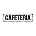 thumbnail image 1 of Letrero de cafetería, comedor escolar, cocina, restaurante, cafetería, comedor, letrero de metal rústico para calle o placa con nombre para puerta, tamaño: 4 x 16 pulgadas, 1 of 4