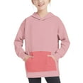 thumbnail image 6 of CLOISE Hoodies for Girls Youths Boys Long Sleeve Hooded Sweatshirt Tops with Pocket Color Block Outfits Fall Winter Clothes Pink 7T, 6 of 7