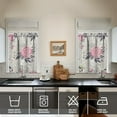 thumbnail image 4 of Pioneer Kitchen Curtains and Valance Set 36 Inch Tier Pink Flower Crown Peony 3 Pieces Set Dining Room Small Curtain Drapes Cafe Curtains Valance for Home Decor Rod Pocket, 4 of 6