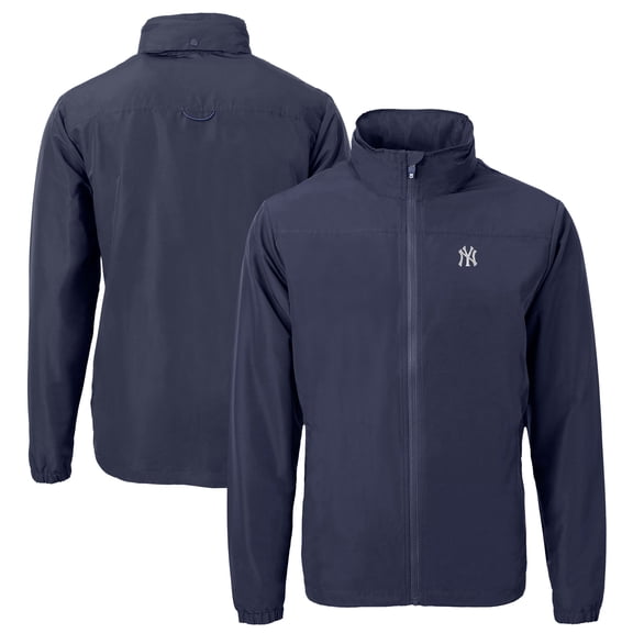 Men's Cutter & Buck Navy New York Yankees Big & Tall Charter Eco Recycled Full-Zip Jacket