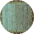 thumbnail image 1 of Ahgly Company Indoor Round Abstract Light Blue Modern Area Rugs, 5' Round, 1 of 4