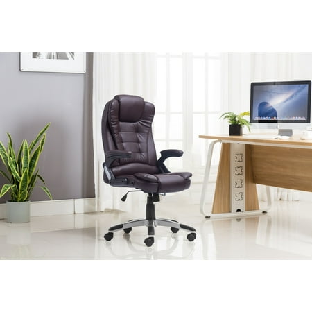 Chair Mat For Free - Swivel Gaming Massage Chair Ergonomic PU Leather Executive Office Chair Heated Vibrating 6 Point Wireless Massage Chair with Heating Vibrating Function