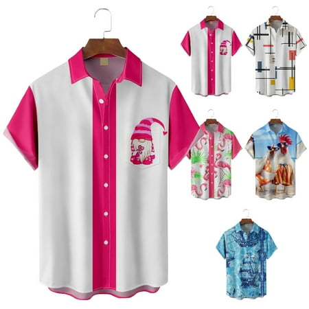 

Men s Women s Aloha Beach Hawaii Shirts Print Basic Blouses Up to 8XL