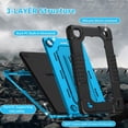 thumbnail image 4 of FIEWESEY Tablet Case for Lenovo Tab One (TB305FU) 8.7 inch Heavy Duty Shockproof Protection Cover with Shoulder Strap Kickstand for Lenovo Tab K9 8.7 inch 2025 (Model: TB305FU) / Tab One (BlackBlue), 4 of 8