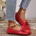 thumbnail image 4 of Crunowin Women's Round Toe Comfort Shoes, Soft Sole Casual Design Covered-Toe Everyday Flat Flats Red, 4 of 9
