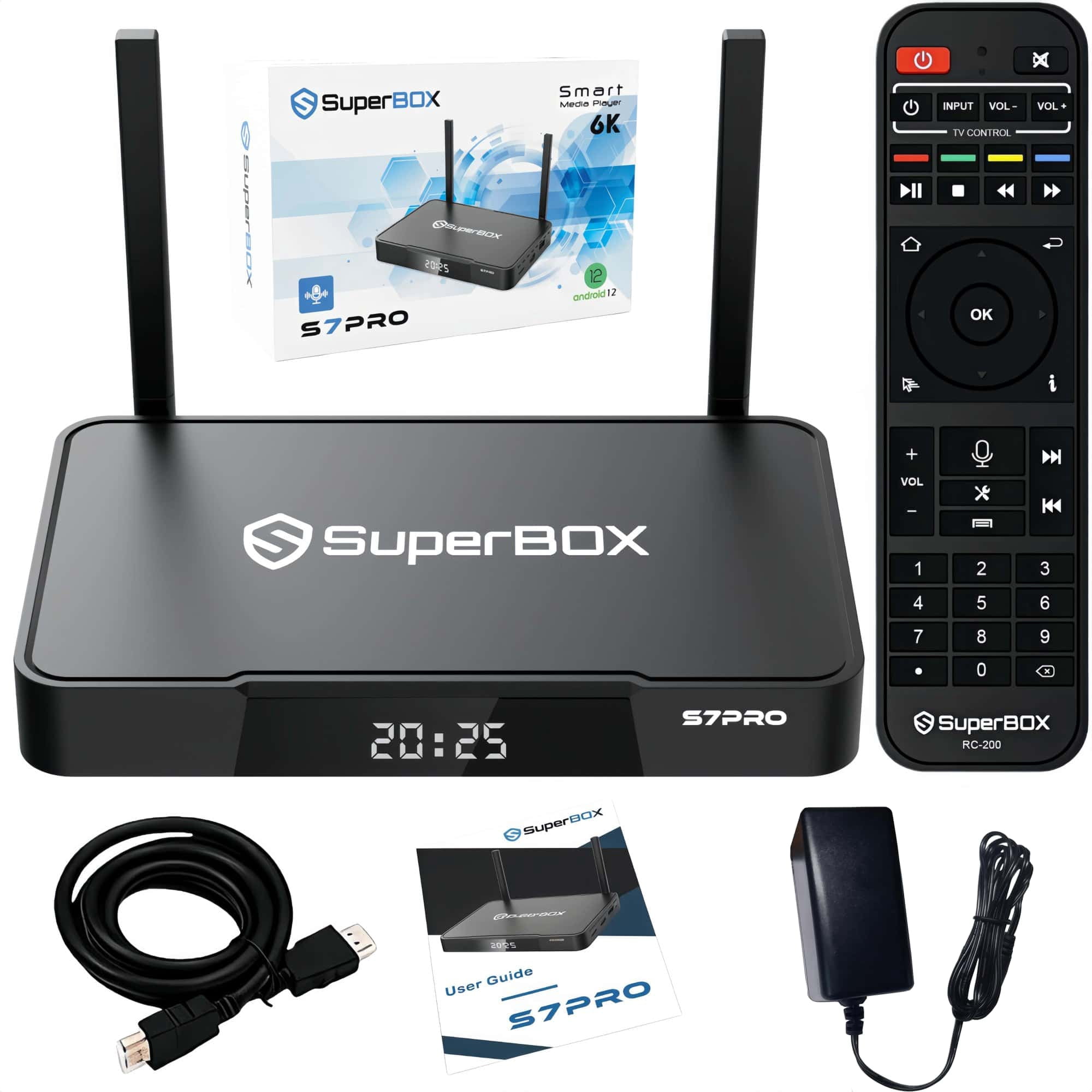 GJX 4GB+32GB Android TV Box, 4K HD TV Box with Infrared Remote