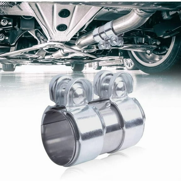 50mm Exhaust Clamp Stainless Steel Muffler Pipe Band Double Universal for 2 Inch Automotive ID Tube