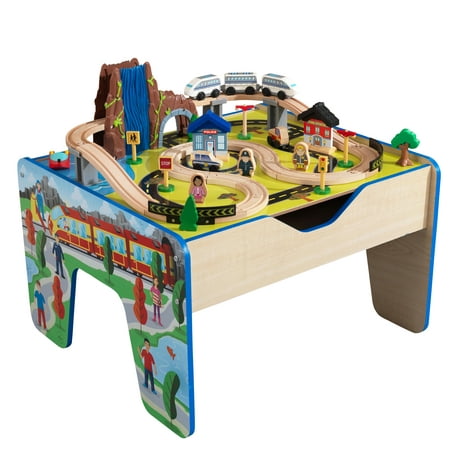 KidKraft Rapid Waterfall Train Set & Table with 46 Accessories Included
