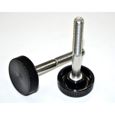 

X 2 Stainless Steel Standard/Coarse Threads Clamping - 1” Black Round Knurled - Made In (10)