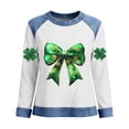 thumbnail image 4 of St Patrick’s Day Sweatshirt Women’s Irish Funny Plus Size Long Sleeve Shamrock Sweatshirts with Denim Trim Casual Business Outfits Going Out Tops for 2026 St. Paddy’s Day, 4 of 5