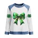 thumbnail image 2 of TaTaai Women's Irish Festival Top Long Sleeve Round Neck St. Patrick's Day Patchwork Casual Spring Holiday Celebration Blouse Gift, 2 of 5
