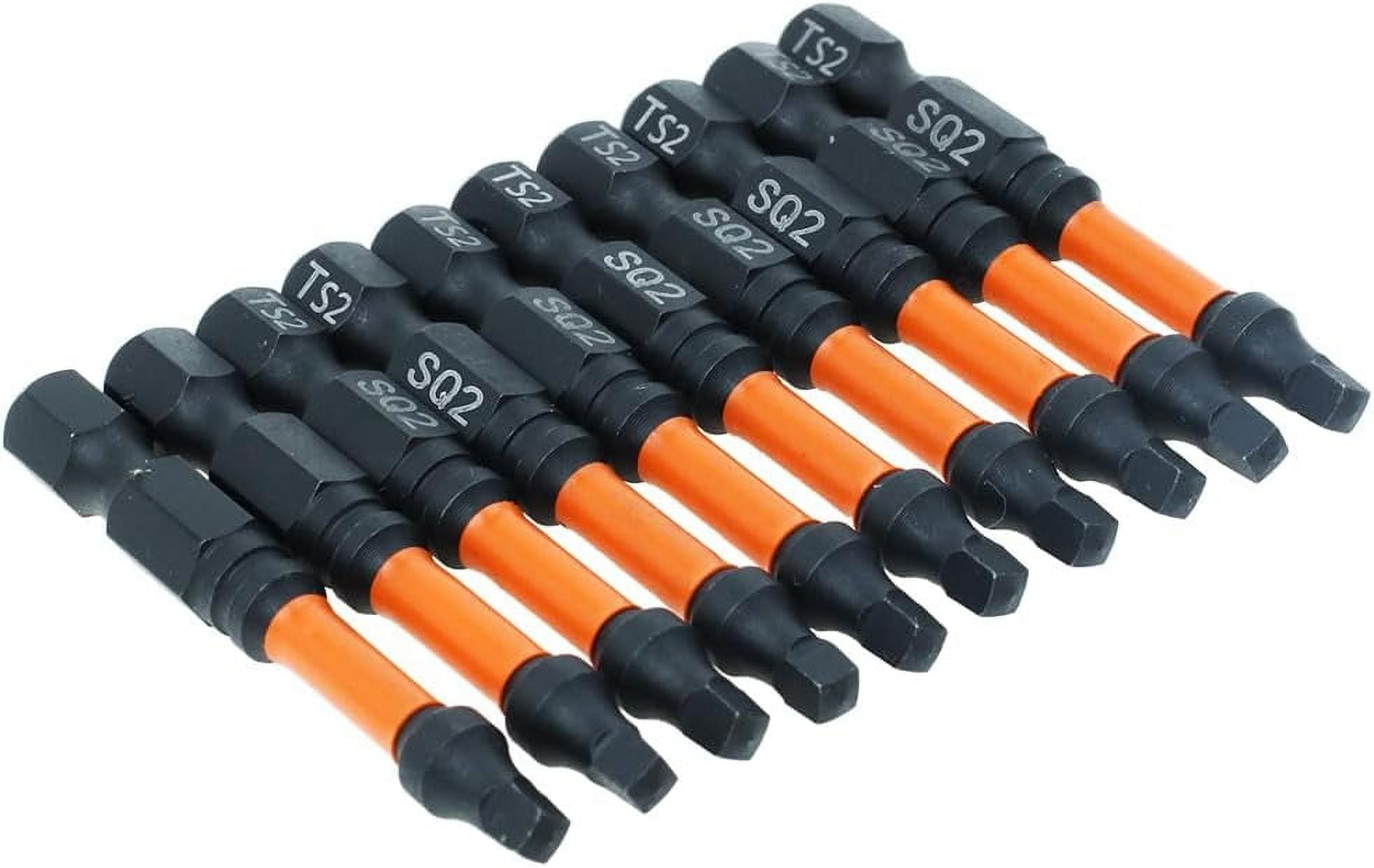 FRKSMD-10 Pack #2 Square Driver Bit 2 inch Long Square Impact Drill Bit for Pocket Hole Jig System SQ2 Bits