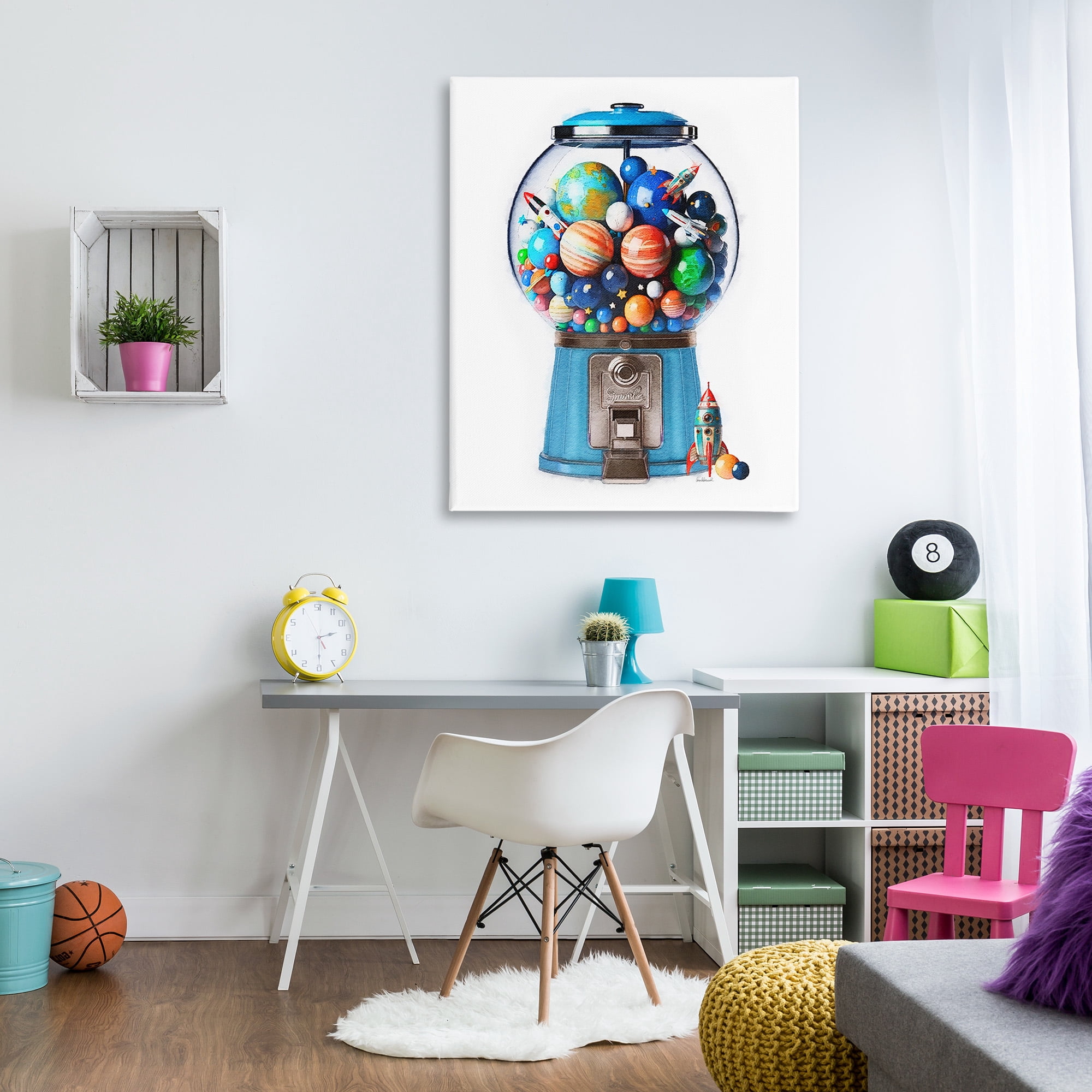 Stupell Industries Outer Space Candy Dispenser Art for Kids Painting Gallery Wrapped Canvas Art Print Wall Art, 36 x 48