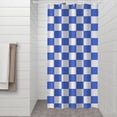 thumbnail image 2 of Blue and White Checkered Pattern Shower Curtain 36"x72" ,Bathroom Decorative Shower Curtains Set with 12 Hooks,Modern Waterproof Washable Shower Curtain, 2 of 6