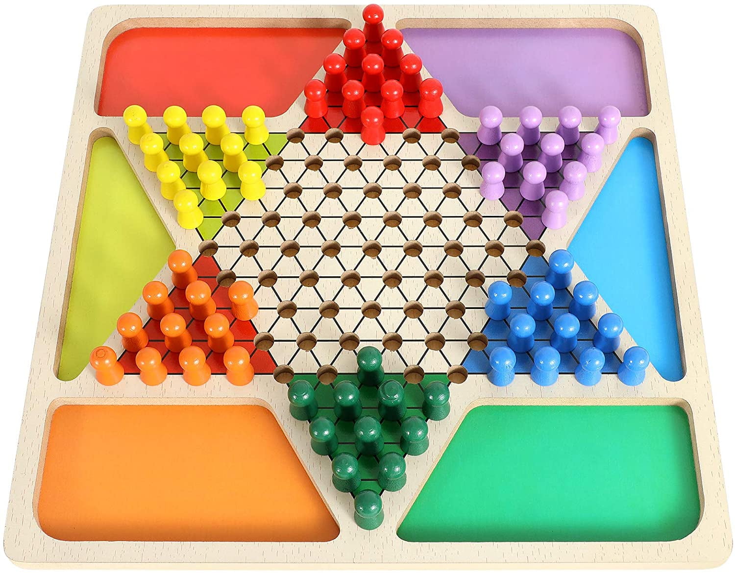 Details about   Wooden Chinese Checkers Chinese Checkers Chinese Chess Checkers Game Chinese 
