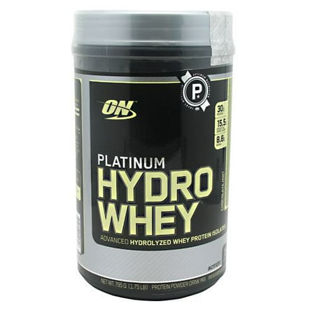 optimum nutrition platinum hydrowhey protein powder, 100% hydrolyzed whey protein isolate powder, flavor: chocolate mint, 1.75