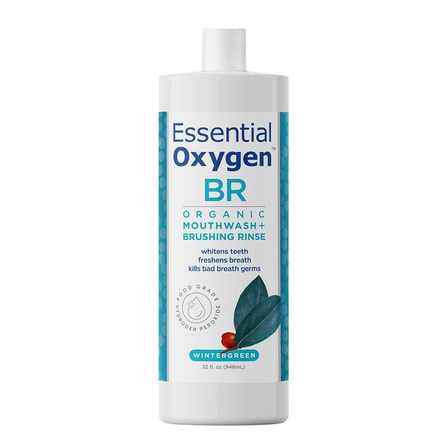 Essential Oxygen BR Organic Mouthwash, Flouride-Free,  Wintergreen, 32 oz, 3 Pack