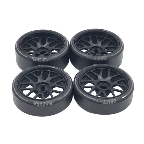 Bewildely 4 unids/set 27mm neumático de deriva llanta de Metal para 1/28 Wltoys K969 K989 P929 -Z 1/28 RC Coche Kits de construcción modelo negro