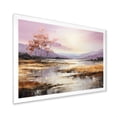 thumbnail image 2 of Designart "Golden Lakeside Majesty Purple and Gold Scenery I" Cottage Framed Wall Art Decor - Country Purple Lake Entryway Framed Wall Art Print, 2 of 6
