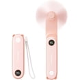 thumbnail image 2 of Mini ventilador portátil de mano con pantalla LED, 3 en 1 plegable personal recargable por USB, ventilador de mano y linterna para viajes, pestañas de pestañas, lindo bolsillo pequeño para, 2 of 8