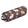 thumbnail image 2 of Hair Tool Organizer Bag with Heat Resistant Mat Removable Travel Storage Case for Hot Air Brushes Curling Irons Vintage Art Easter Bunnies, 2 of 8