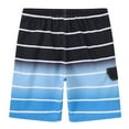 thumbnail image 3 of Tyhengta Men's Quick Dry Swim Trunks Mesh Lining Beach Board Shorts with Pockets White Stripe Black Gradient Blue L, 3 of 7