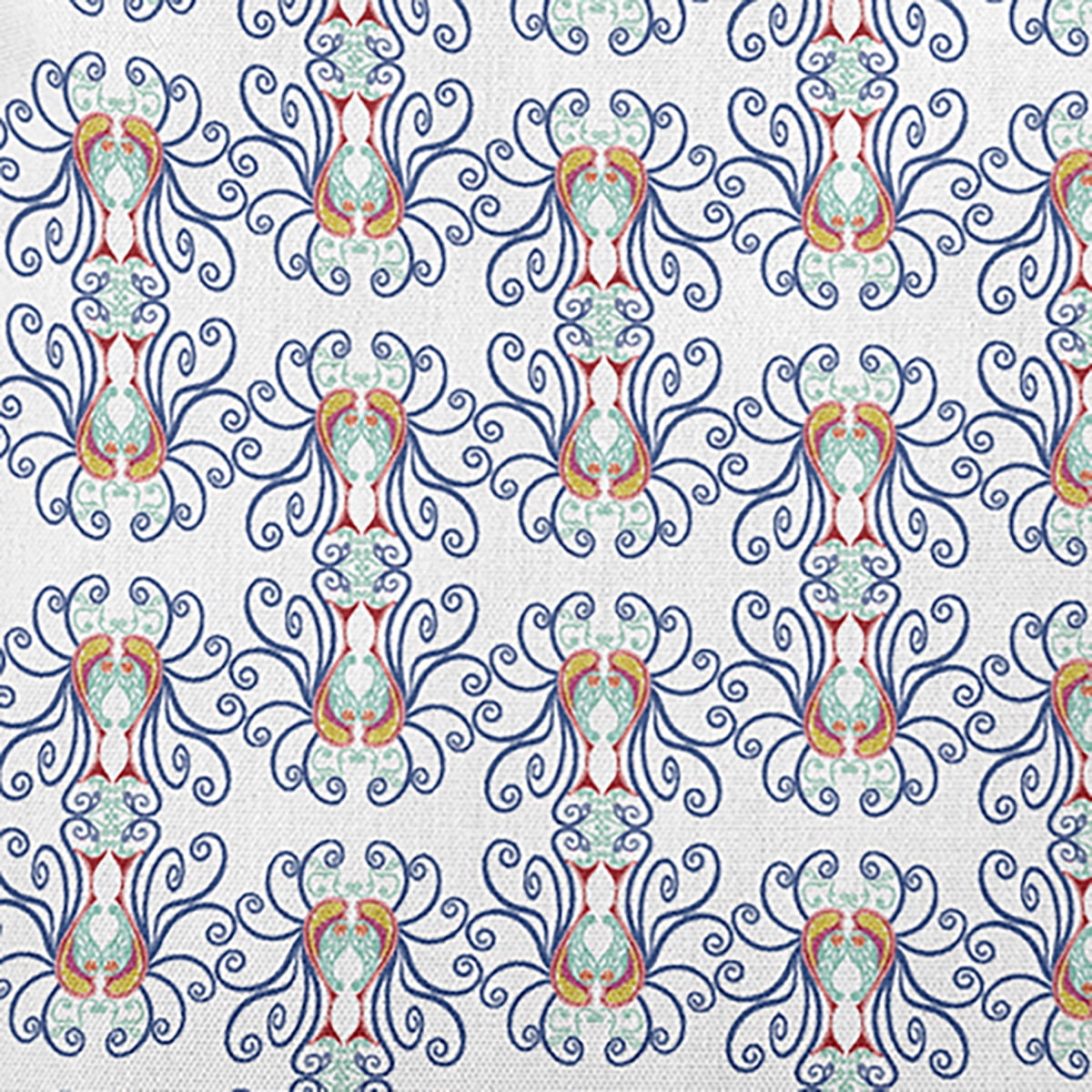 18" x 18" Simply Daisy Swirly Polyester Indoor/Outdoor Pillow, Nautical Navy Qty 1