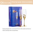 thumbnail image 6 of Glasseam Wedding Champagne Flutes Set of 2 Gold Toasting Glasses for Bride and Groom, 6 of 8