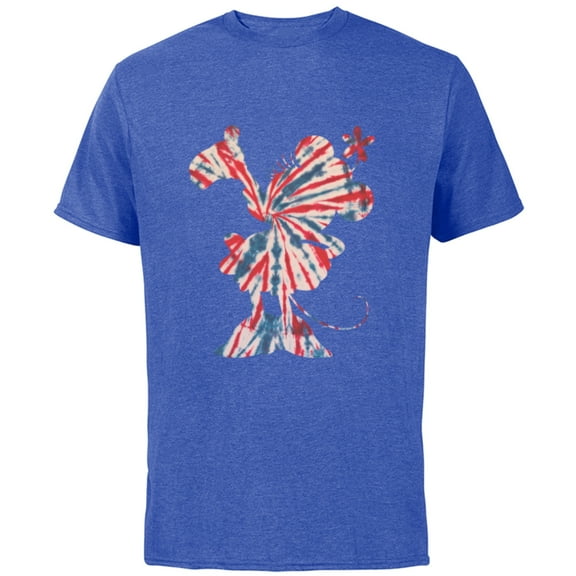 Disney Minnie Mouse Red White Blue Tie Dye - Short Sleeve Cotton T-Shirt for Adults - Customized-Royal Heather