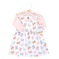 thumbnail image 2 of Hudson Baby Conjunto De Cárdigan Y Algodón Para Niñas, Vestido Informal, Mariposa Pastel 4T Us, 2 of 5