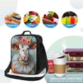 thumbnail image 4 of Lsque Vintage Colorful Floral Cow Lunch Bag Lunch Box for Women Men Reusable Insulated Lunch Tote Bag,Leakproof Thermal Cooler Sack Food Handbags Case High Capacity, 4 of 9