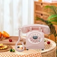thumbnail image 6 of GUOOL Guestbook Wedding Phone Desk Telephone Record Messages Antique Vintage Corded Phone for Desk Retirement Party Decor Pink, 6 of 9